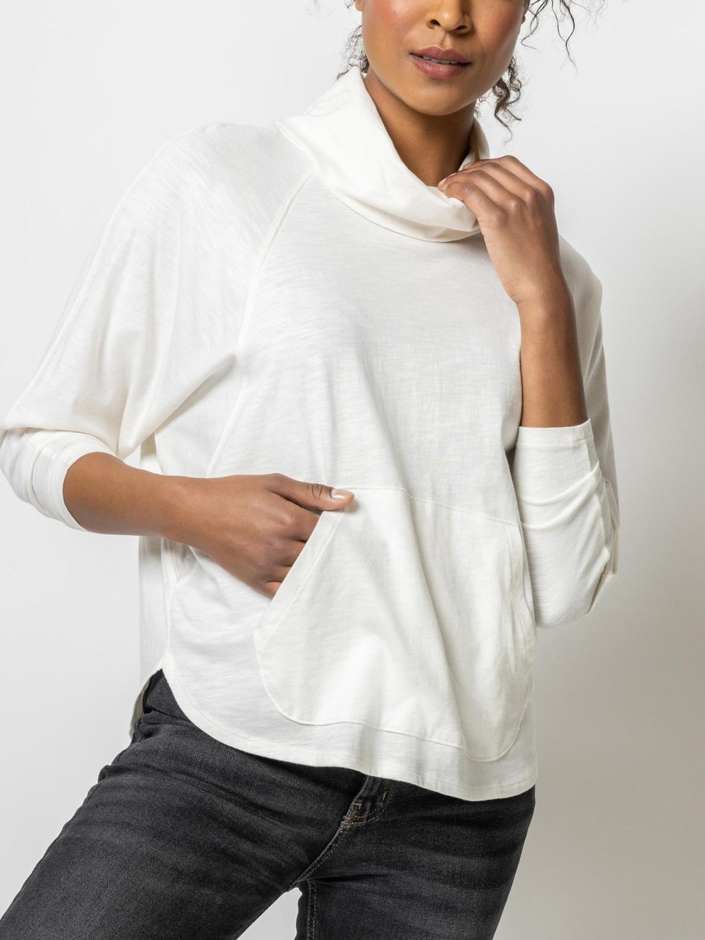 Lilla P - Oversized Cowl Neck Kangaroo Pocket Sweatshirt - Sz XS