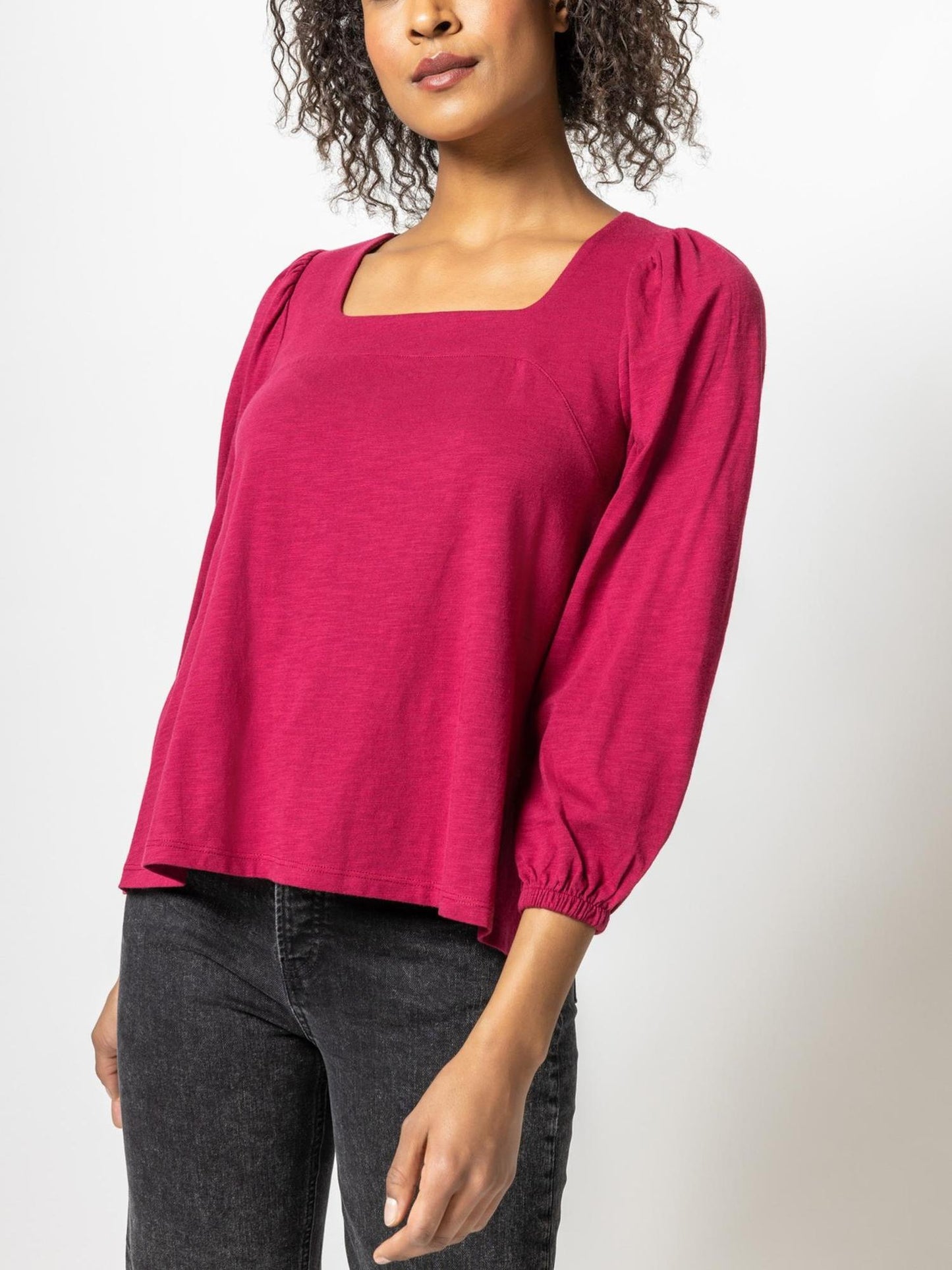 Lilla P - Full Sleeve Square Neck Top - Sz S