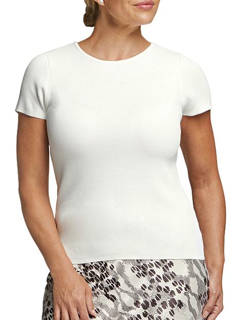 Eliza J - FFK Short Sleeve Seamless Top - Sz L