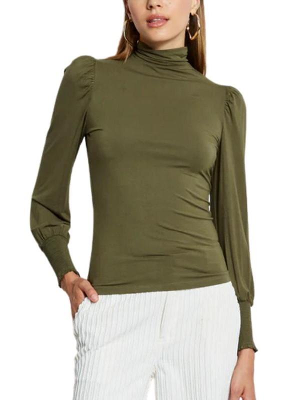 Elie Tahari - Puff Sleeve Knit Turtleneck - Sz S