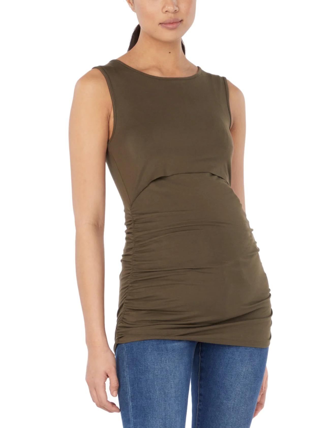 Soon Maternity - Honor Ruched Sides Feeding Tank - Sz MM
