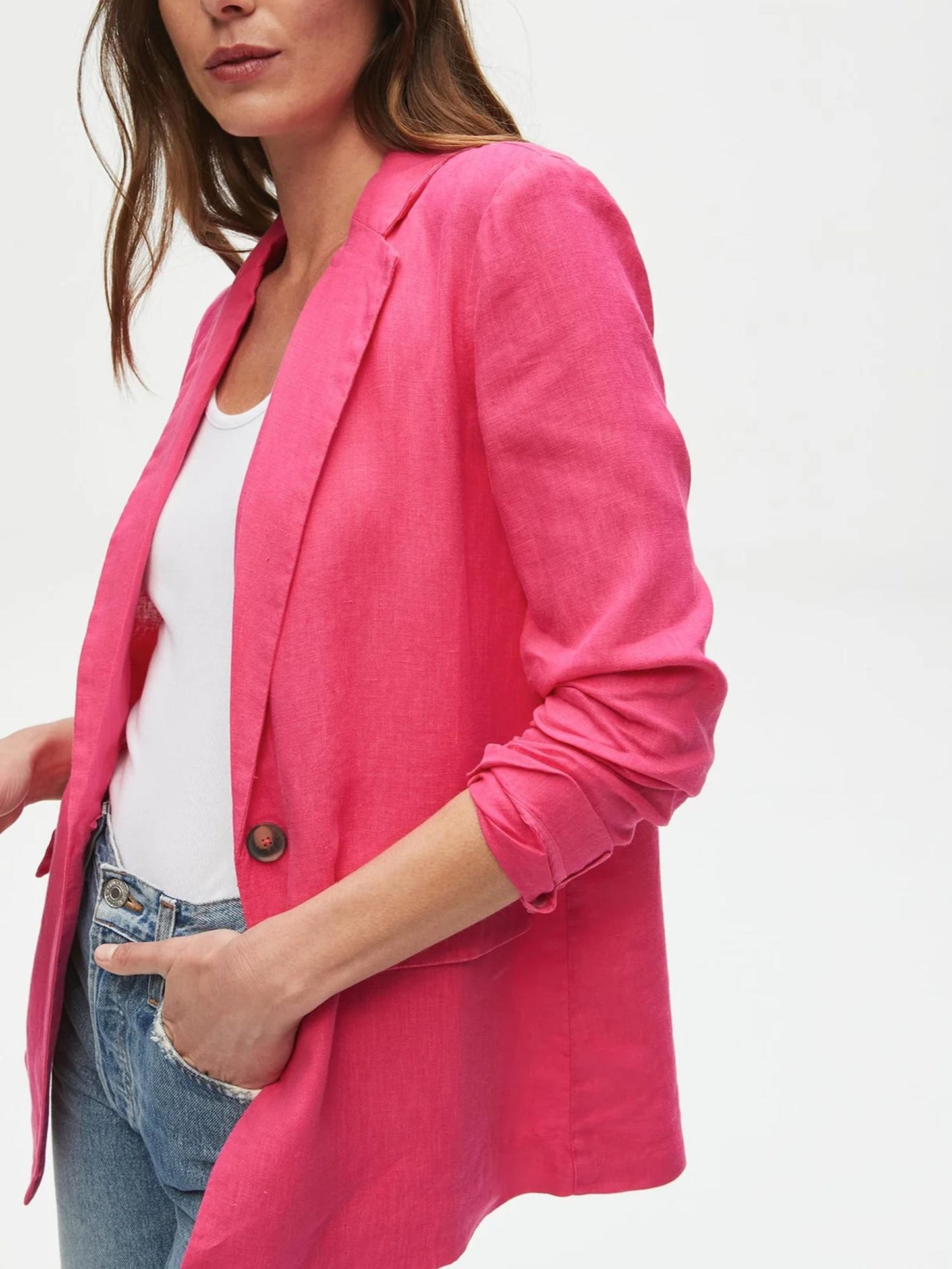 Michael Stars - Lottie One-Button Linen Blazer - Sz XS