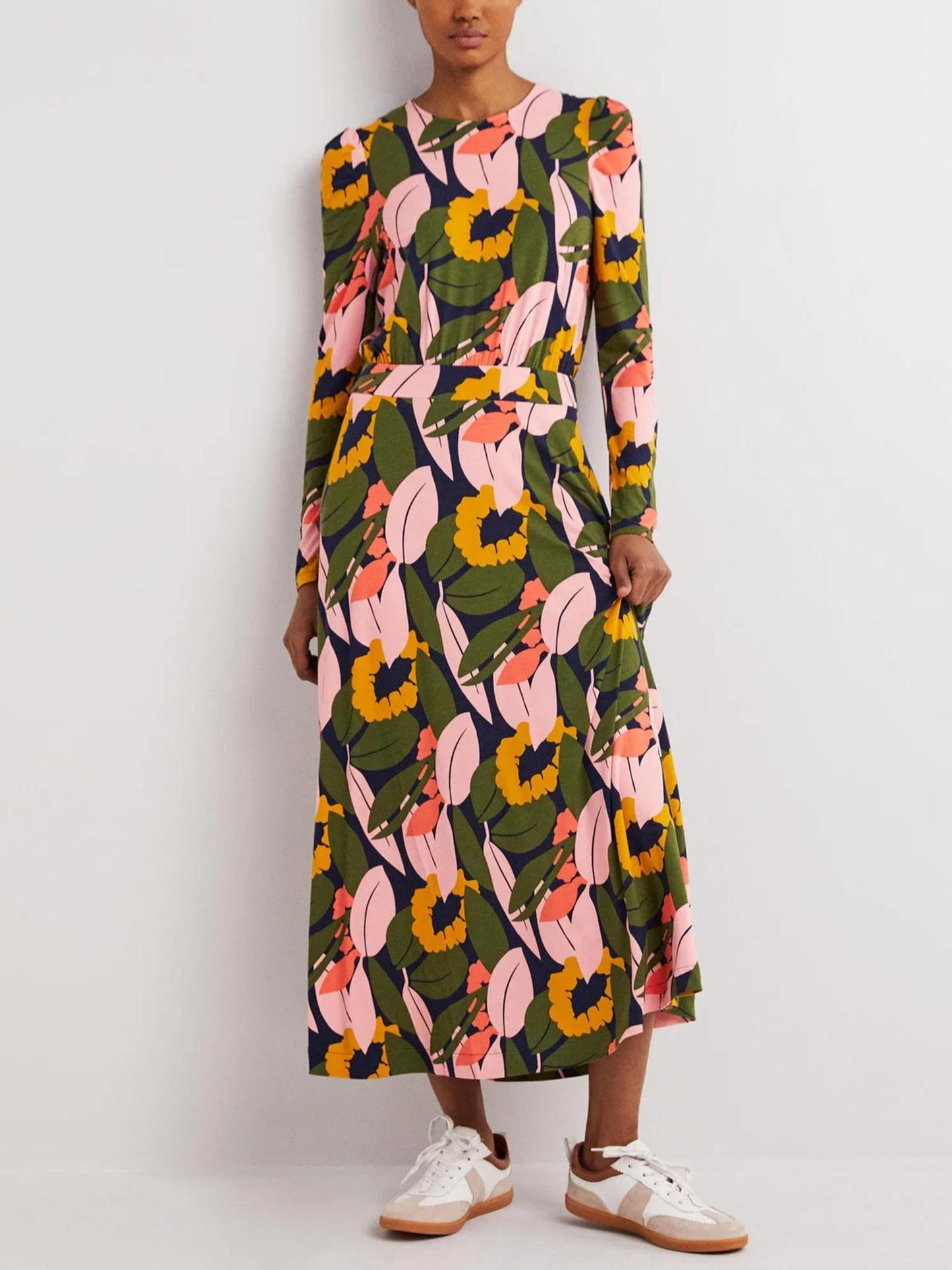 Boden - Puff Long Sleeve Jersey Midi Dress - Sz 6