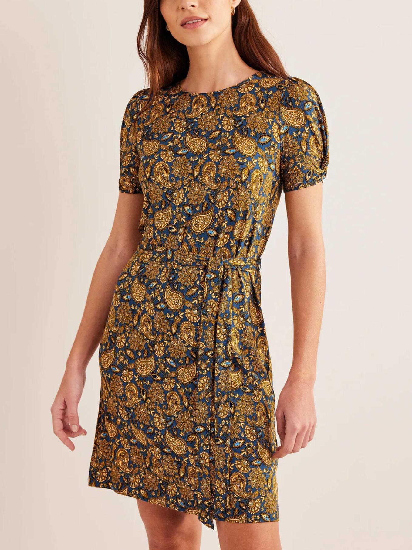 Boden - Knot Detail Jersey Mini Dress - Sz 14