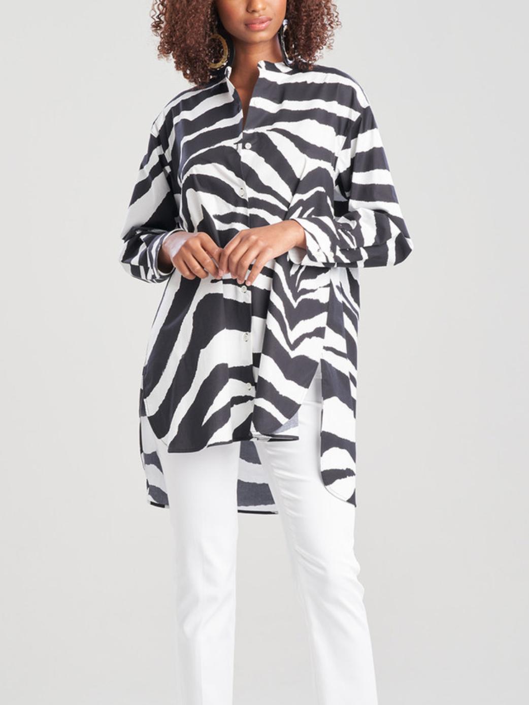 Natori - Natori Button-Down Cotton Shirt - Sz S