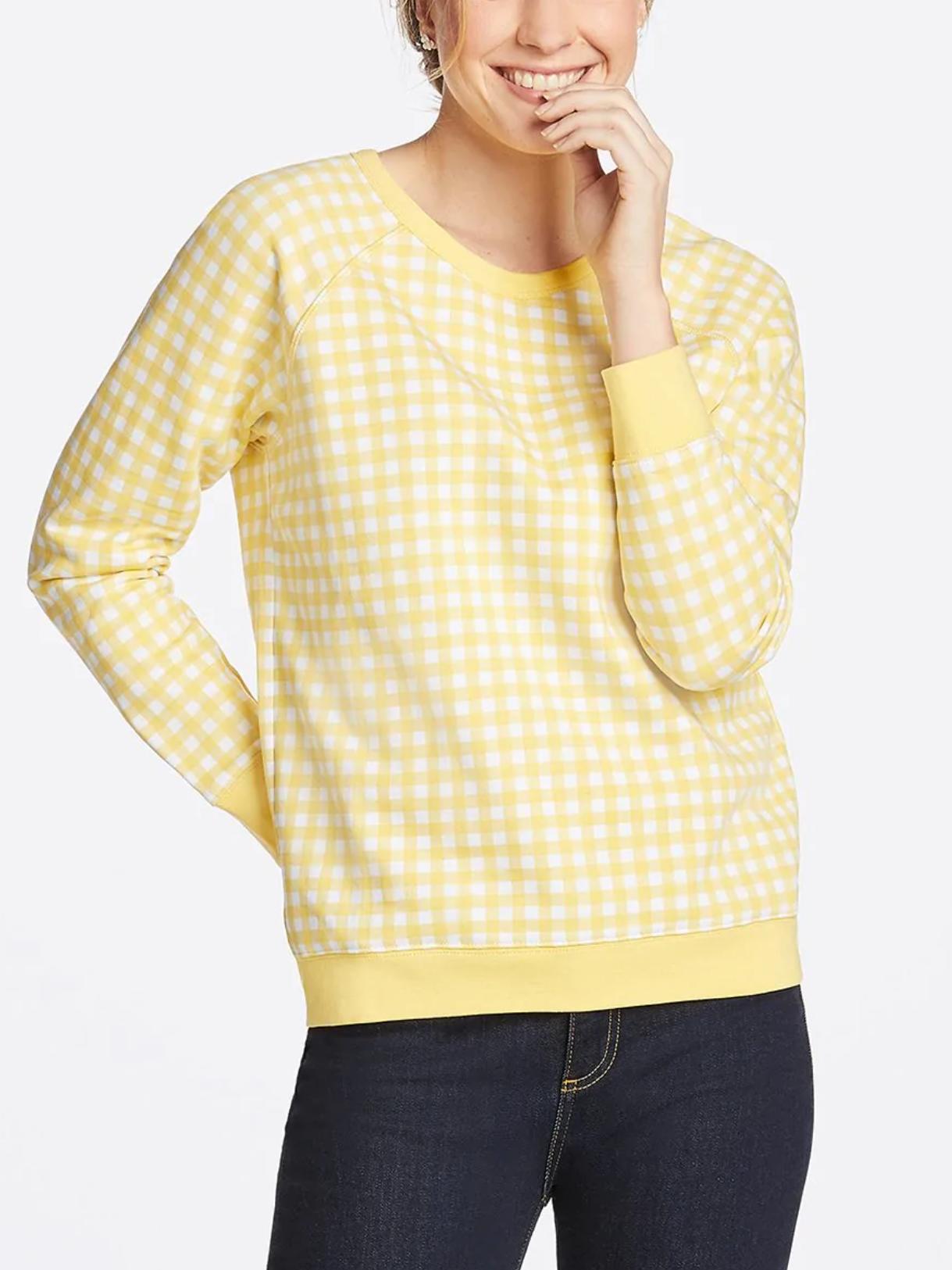 Draper James - Gingham Print Natalie Sweatshirt - Sz S
