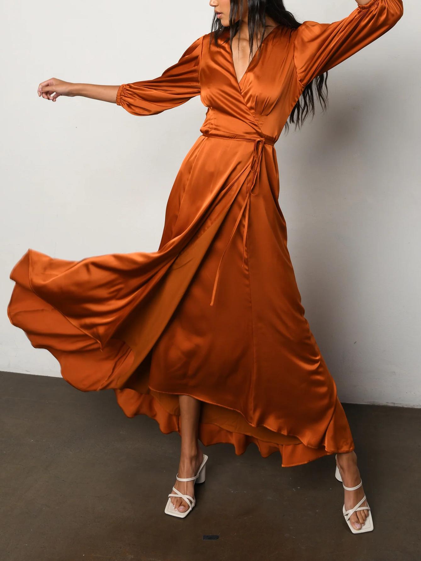 Hutch - Long Sleeve Turner Chiffon Maxi Dress - Sz S