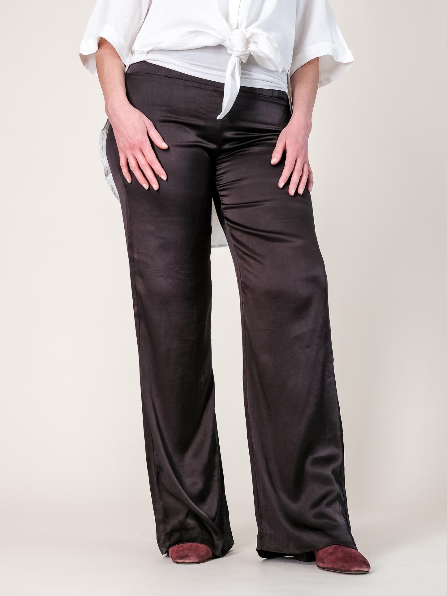 Reconnect - Satin Wide Leg Maternity Pants - Sz SM