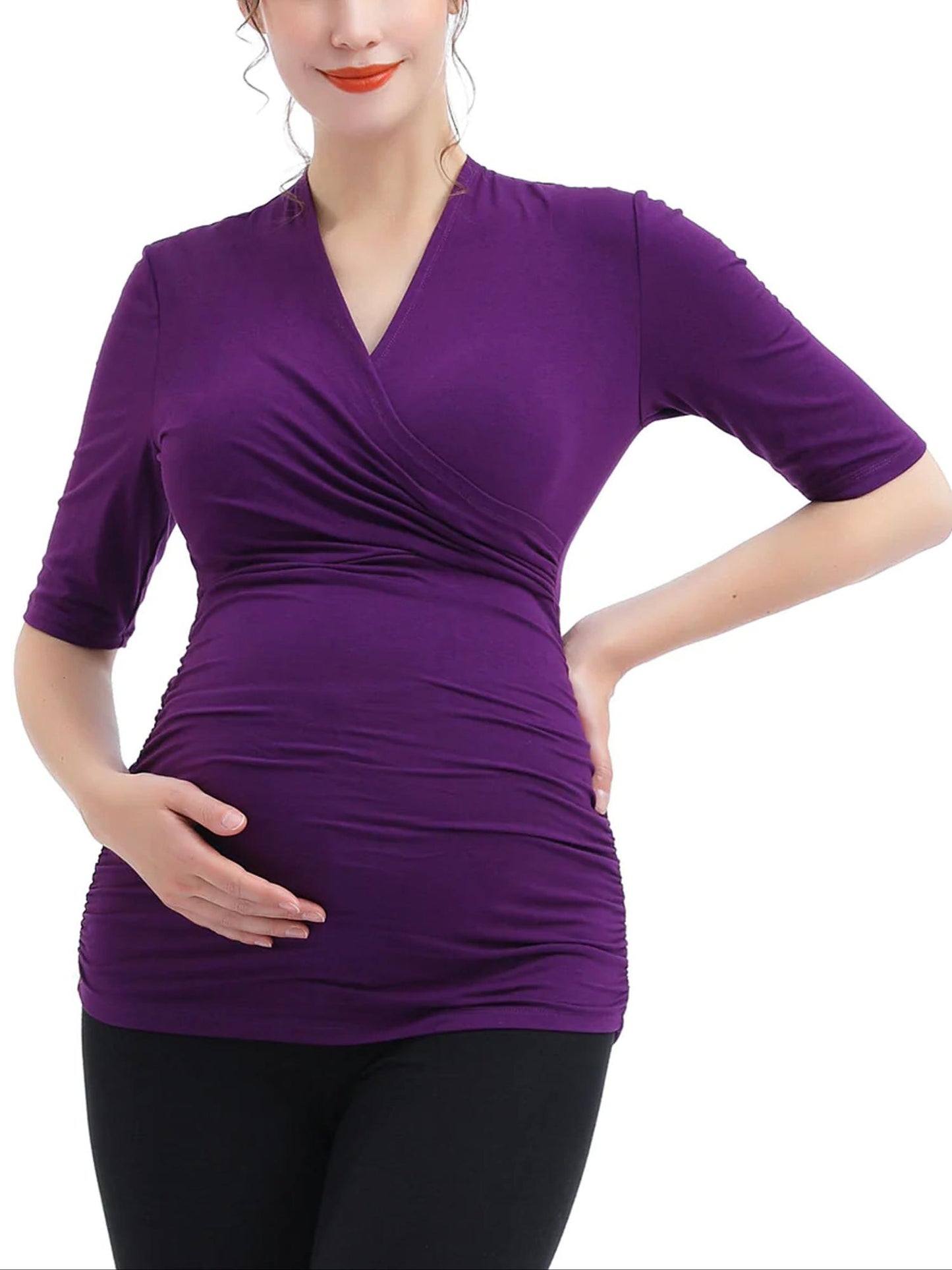 Kimi and Kai - Essential Ruched Nursing Top - Sz MM