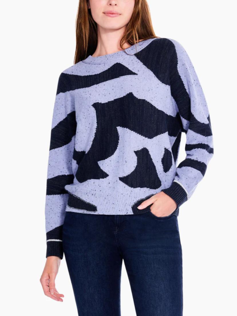 NIC+ZOE - Dusk Days Dolman Sleeve Intarsia Knit Sweater - Sz S