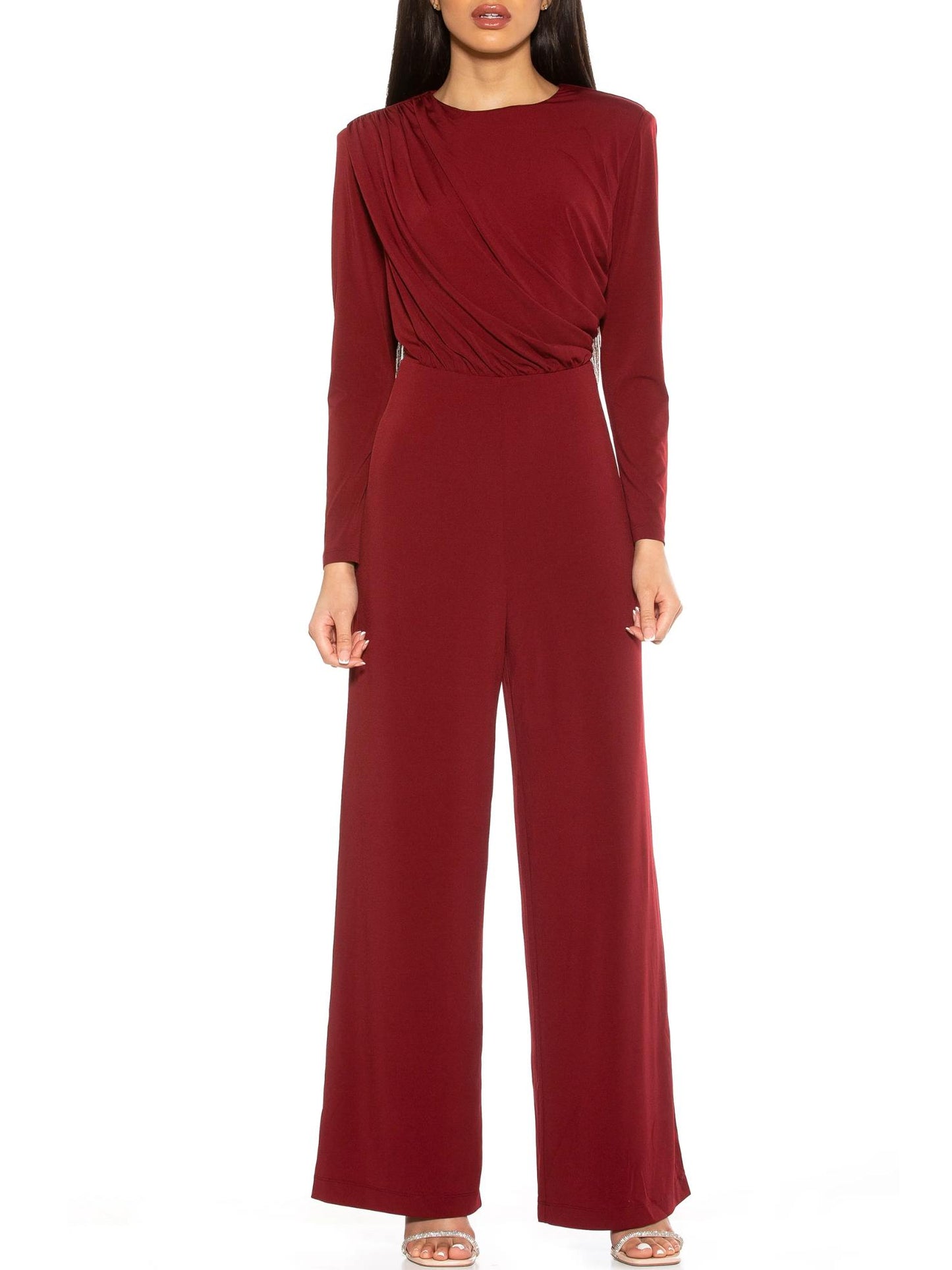 Alexia Admor - Ruched Wide-Leg Jumpsuit - Sz M