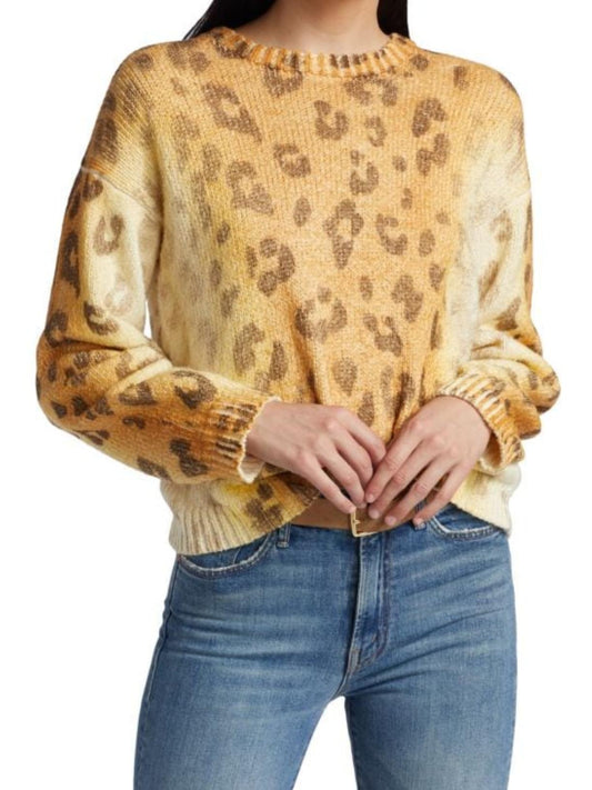 Mother - Leopard Long Sleeve Cotton Sweater - Sz S