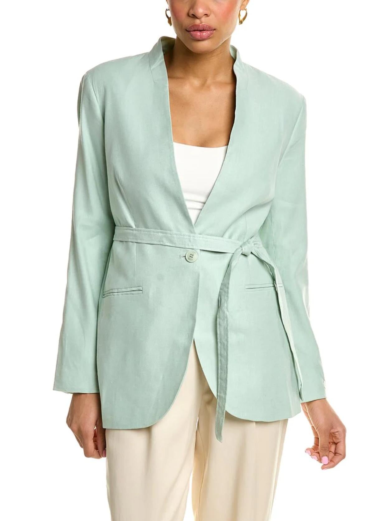 Ted Baker London - Collarless Linen-Blend Blazer - Sz 8