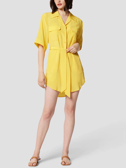 Equipment - Mila Silk Mini Shirtdress - Sz M