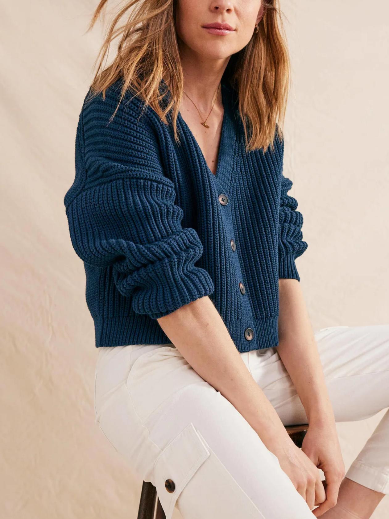 Boden - Oversized Chunky-Knit Ribbed Cardigan - Sz M