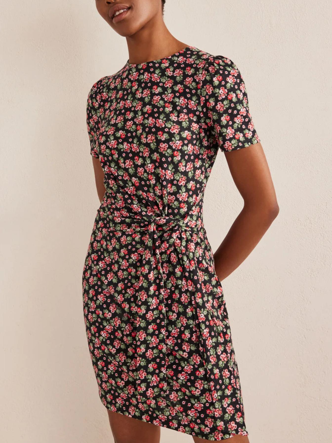 Boden - Knot Front Short Sleeve Jersey Dress - Sz 8