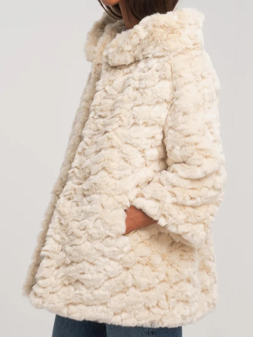 FAZ - Faux-Fur Long Swinger Coat - Sz 2
