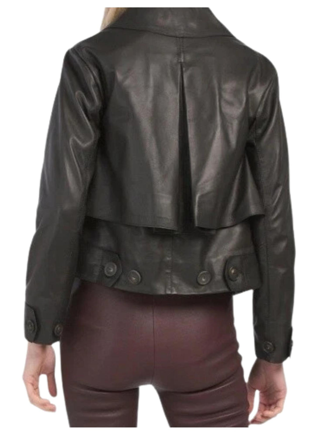 Vince - Cropped Leather Trench Coat - Sz XL