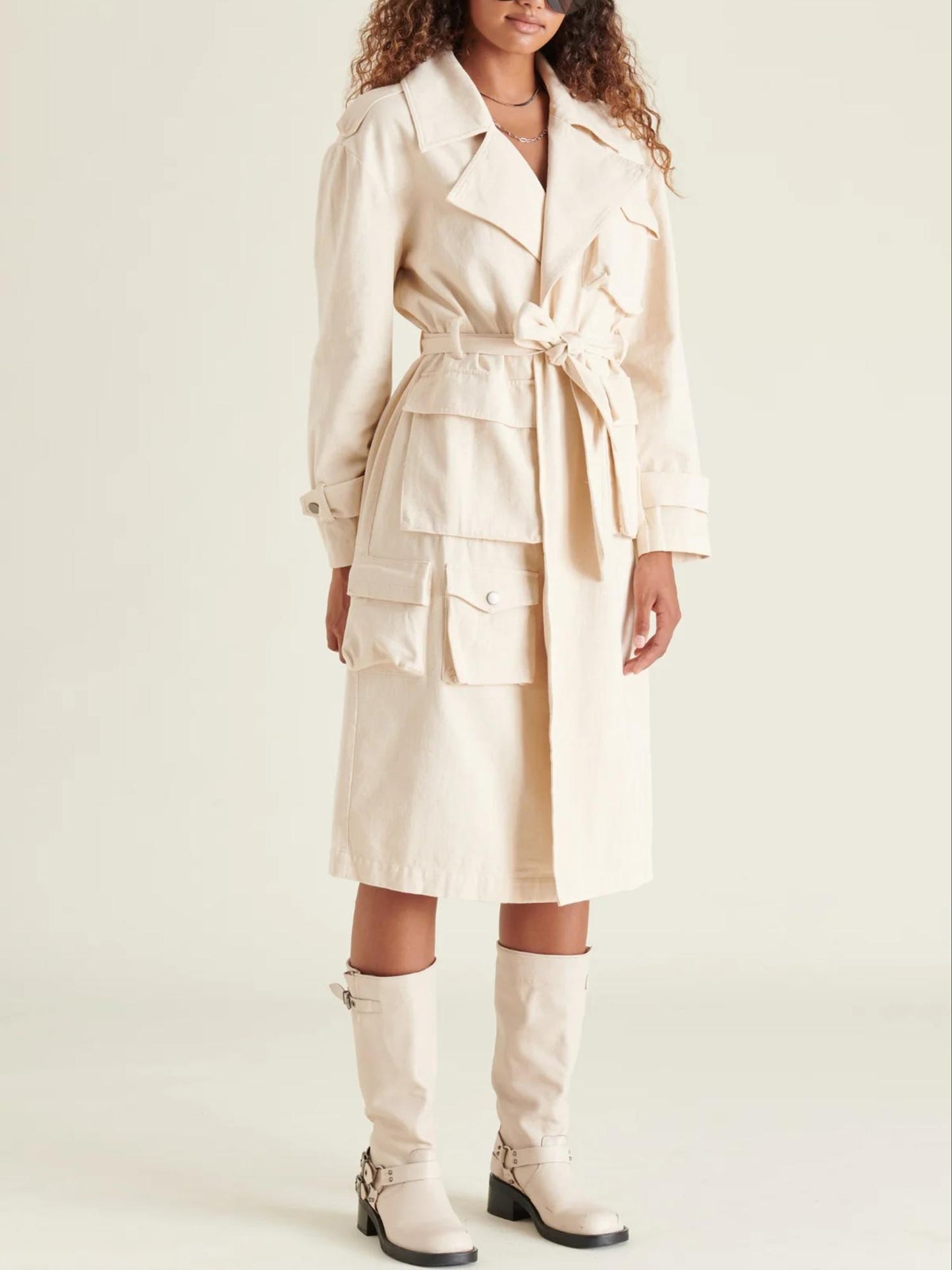 Steve Madden - Sunday Lightweight Cargo Trench Coat - Sz M