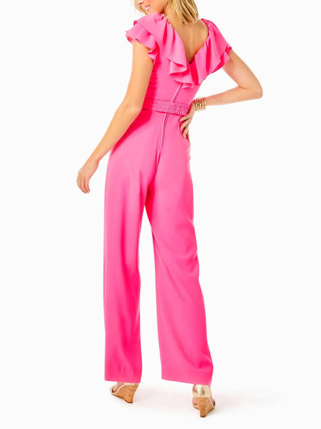 Lilly Pulitzer - Ruffle Neckline Cassian Jumpsuit - Sz 0