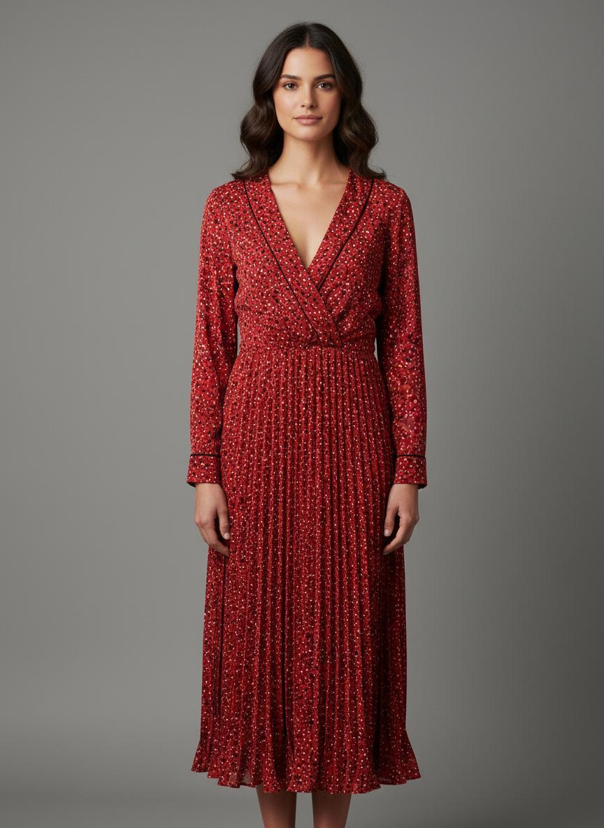 Scotch & Soda - Deep-V Satin Dress - Sz S