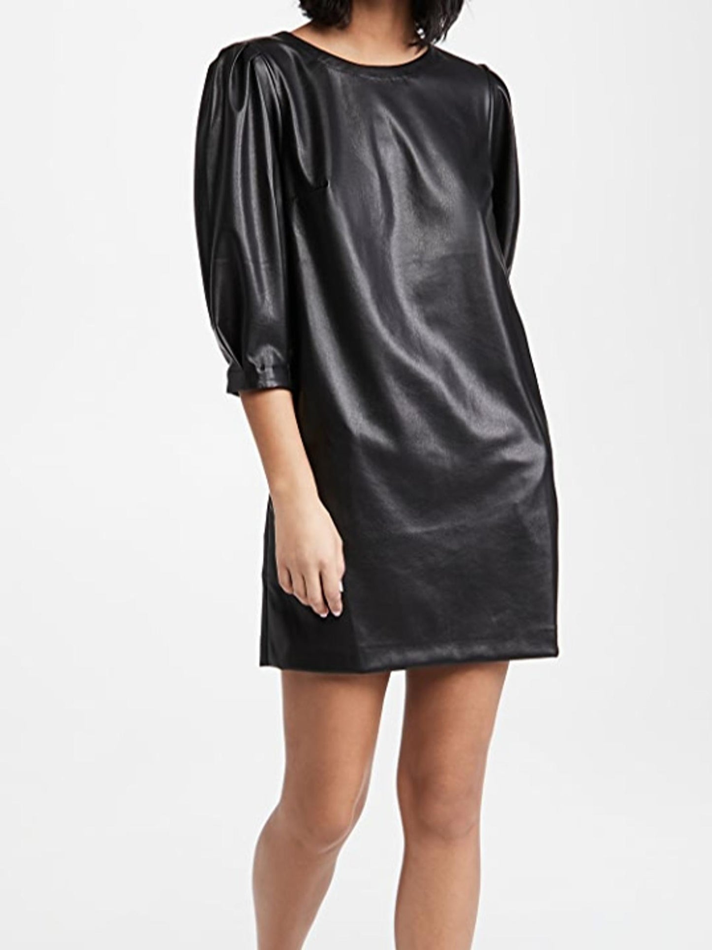 Velvet by Graham & Spencer - Faux Leather Puff Sleeve Mini Dress - Sz XS