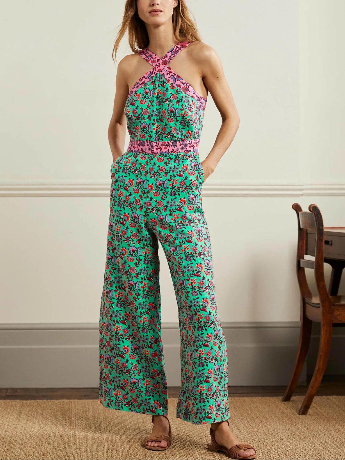 Boden - Cross Over Linen Jumpsuit - Sz 12