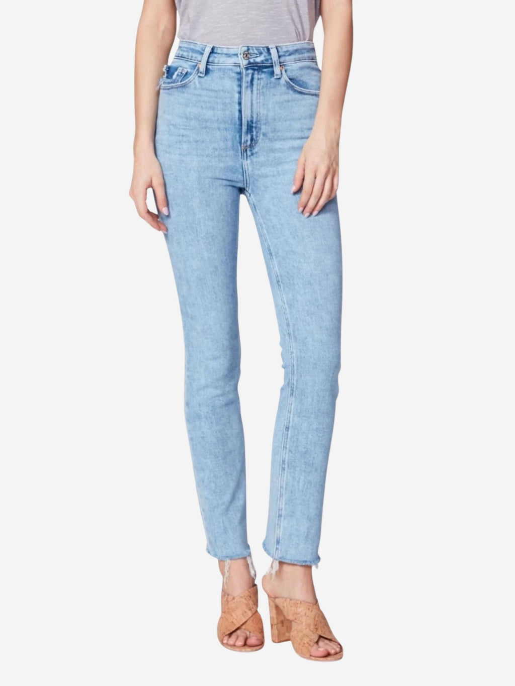 Paige - Hoxton High-Rise Slim Raw Hem Jeans - Sz 28