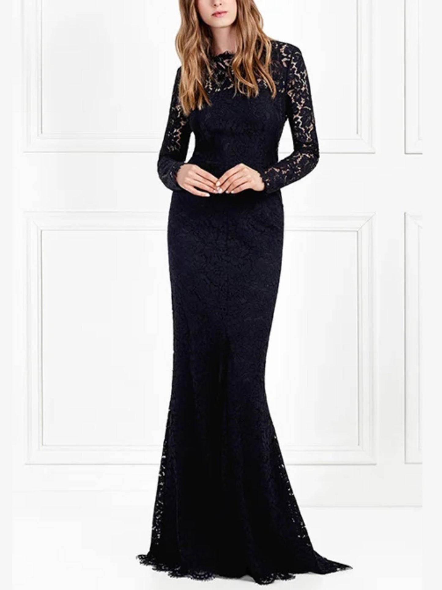 Rachel Zoe - Angie Open Back Embroidered Lace Gown - Sz 12