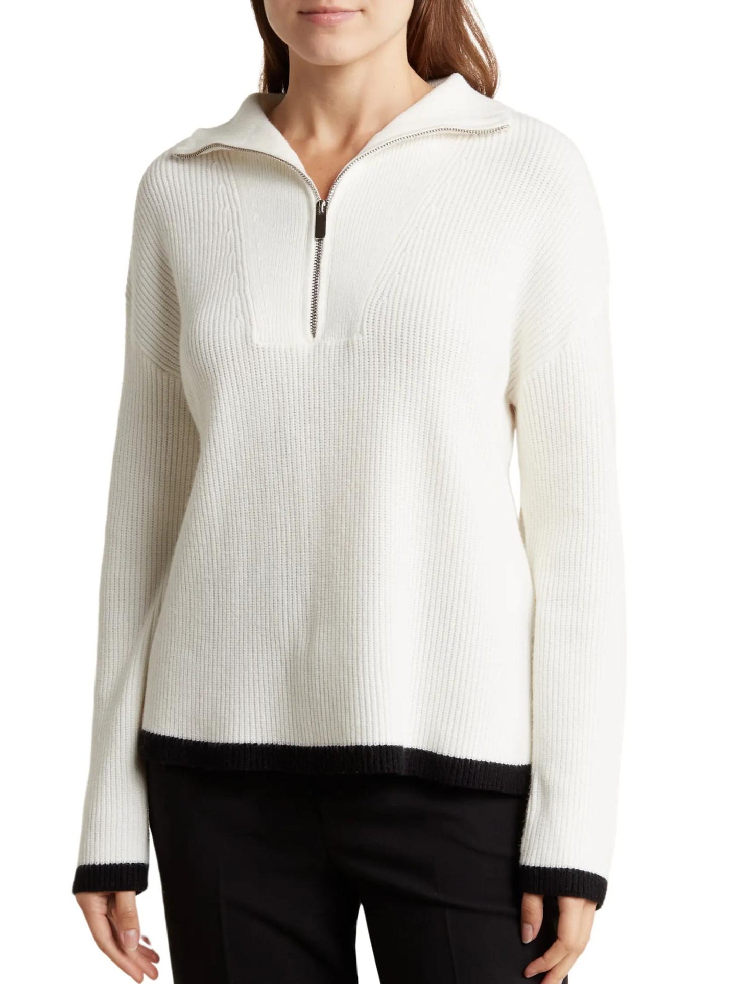 Laundry by Shelli Segal - Quarter-Zip Long Sleeve Pullover - Sz XL