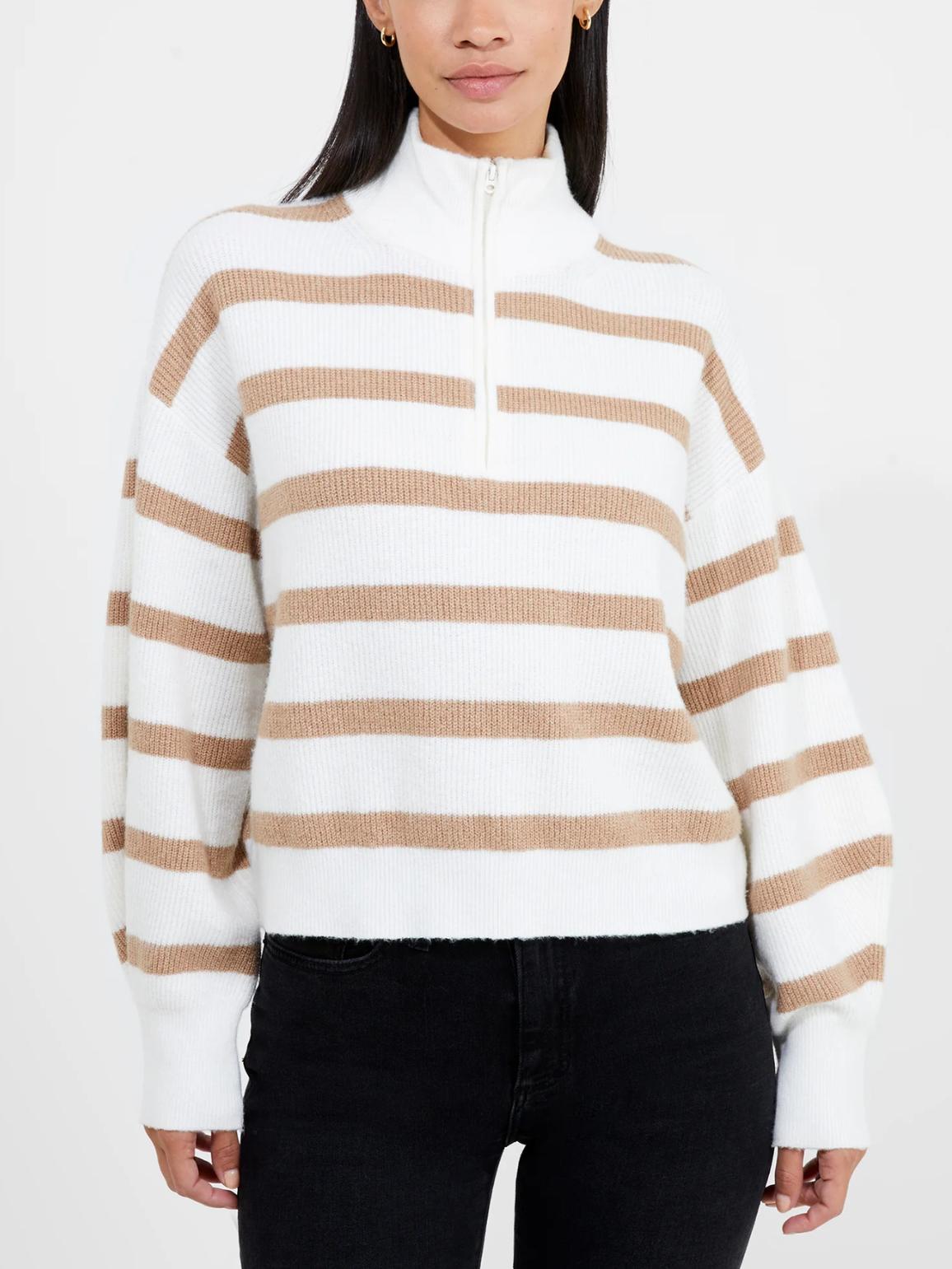 French Connection - Vhari Half Zip Wool Blend Sweater - Sz M
