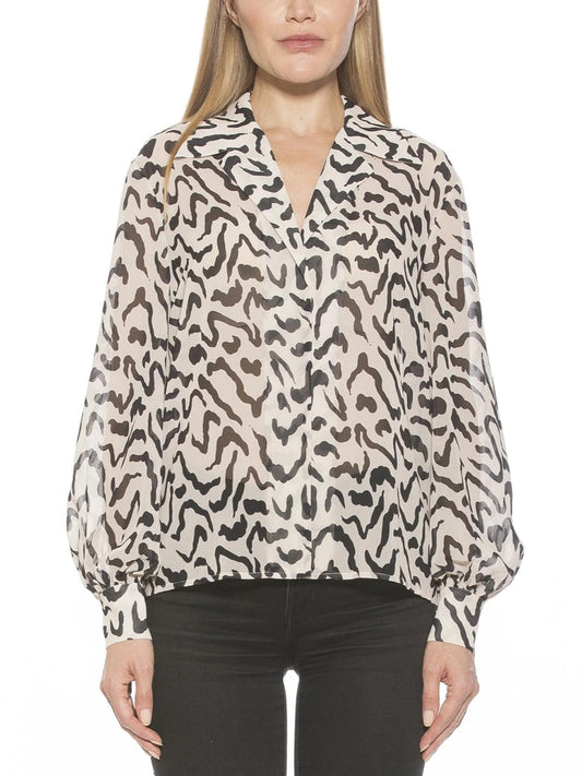 Alexia Admor - Mila Long Sleeve Silky Blouse - Sz 8