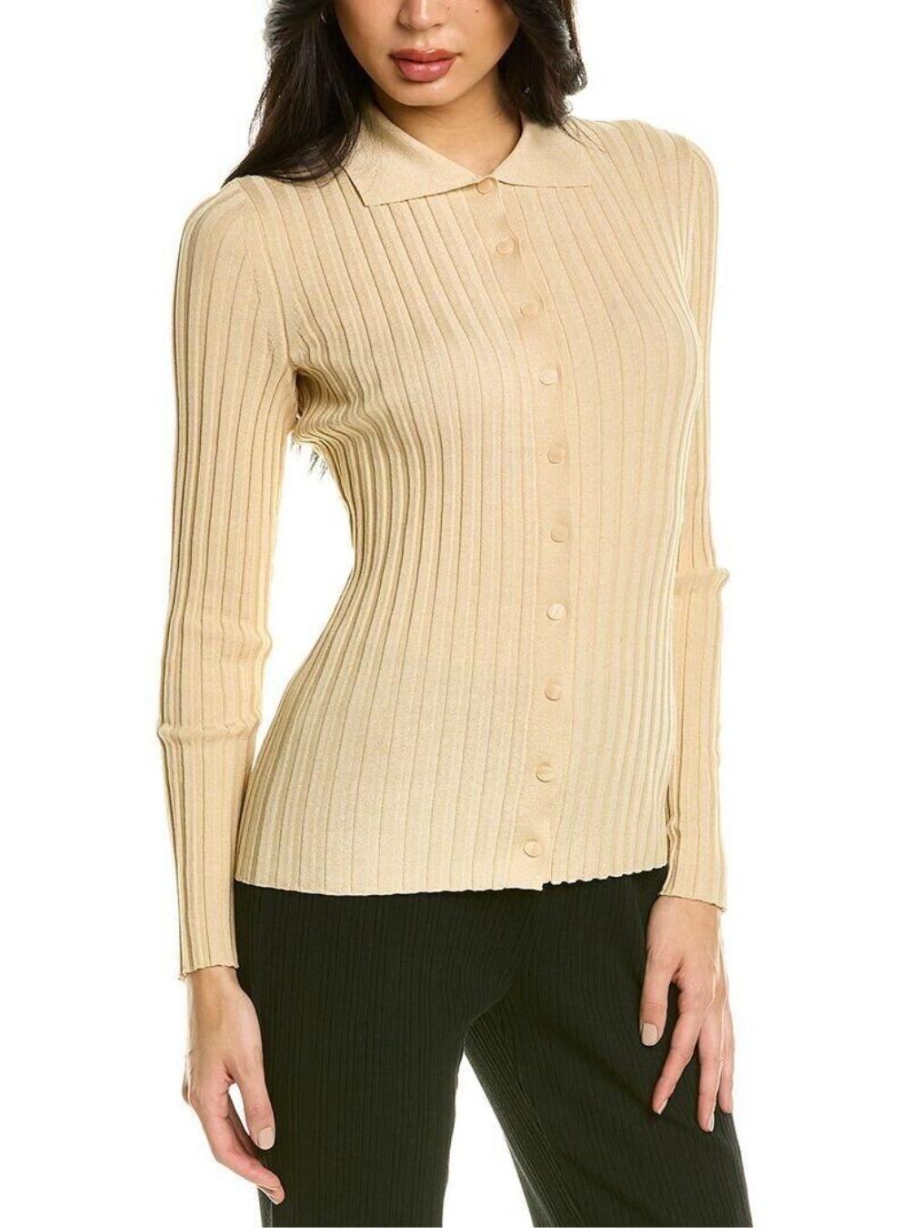 Vince - Longsleeved Smocked Button-Up Blouse - Sz S
