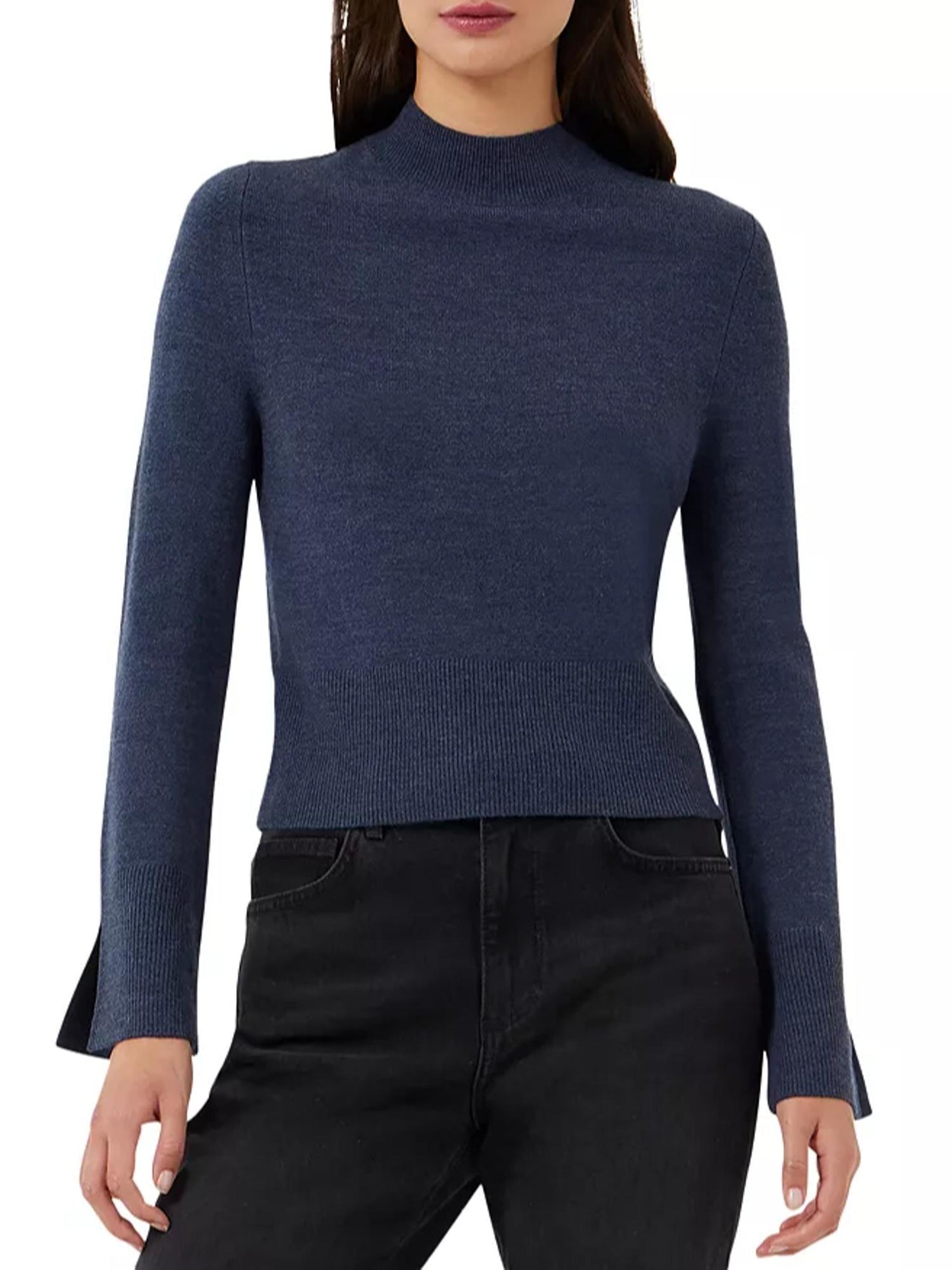 French Connection - Babysoft Split Cuff Mock Neck Sweater - Sz M