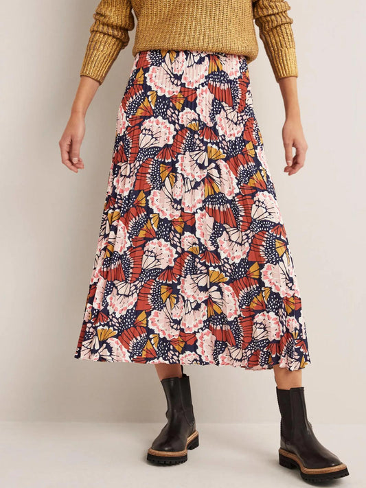 Boden - Pleated Crepe Midi Skirt - Sz 12