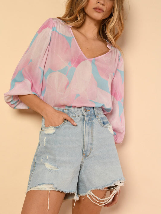 Hutch - Ashton Aqua Top - Sz S