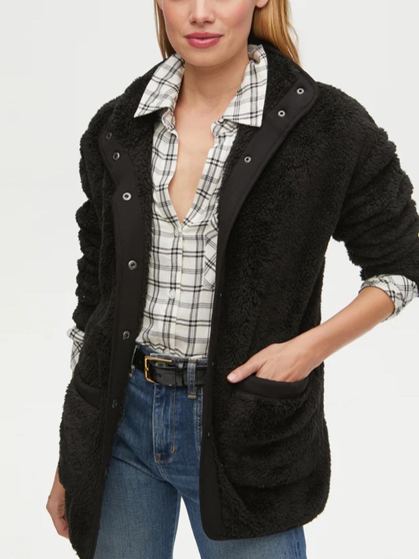 Michael Stars - Storm Snap Button Sherpa Jacket - Sz S