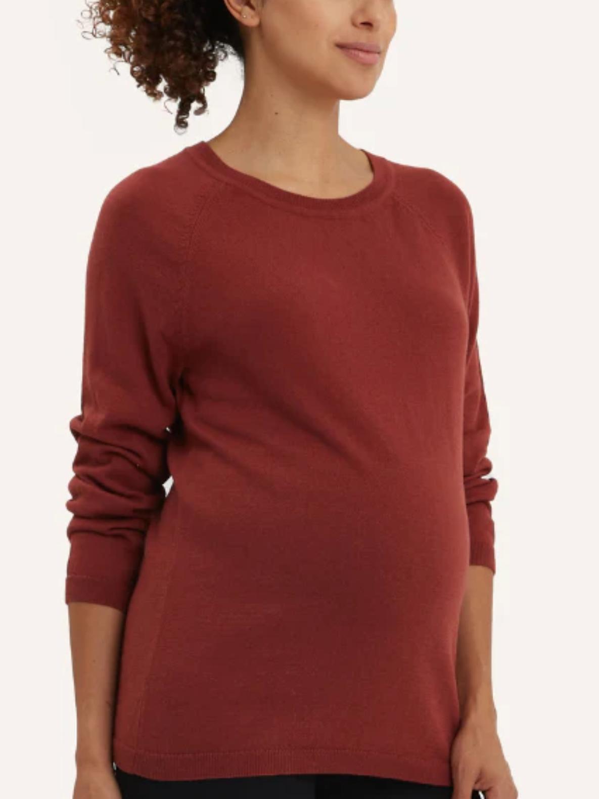 Nom Maternity - Nina Crew Neck Cotton Blend Sweater - Sz MM