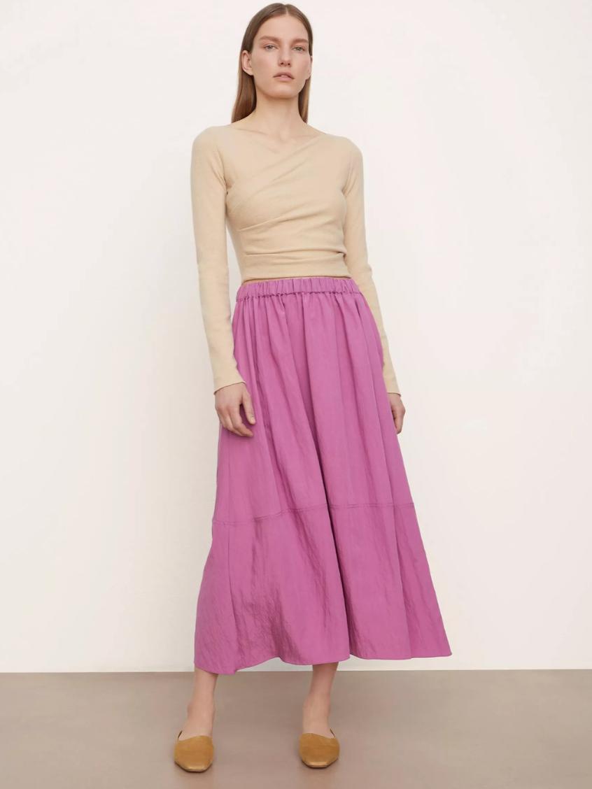 Vince - Pull-On Tiered Midi Skirt - Sz S