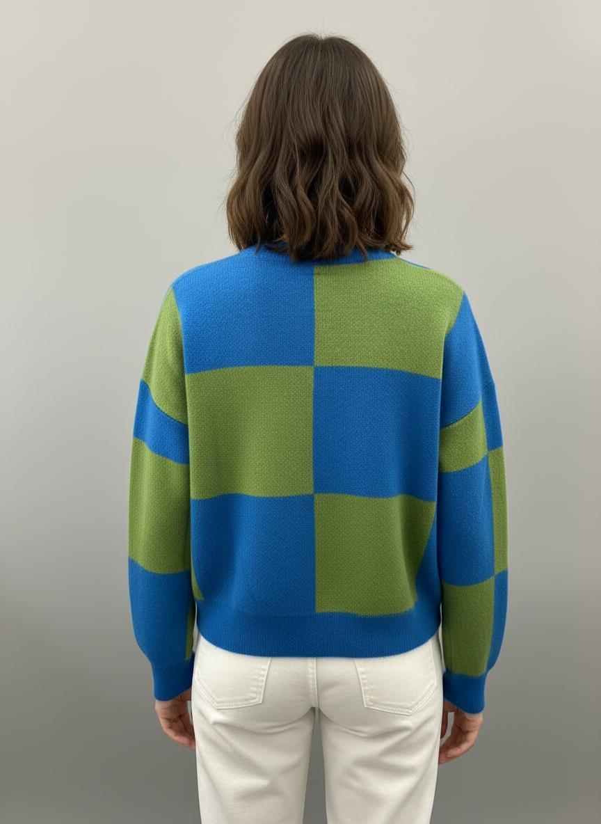 FRNCH - Aurora Check Sweater - Sz M