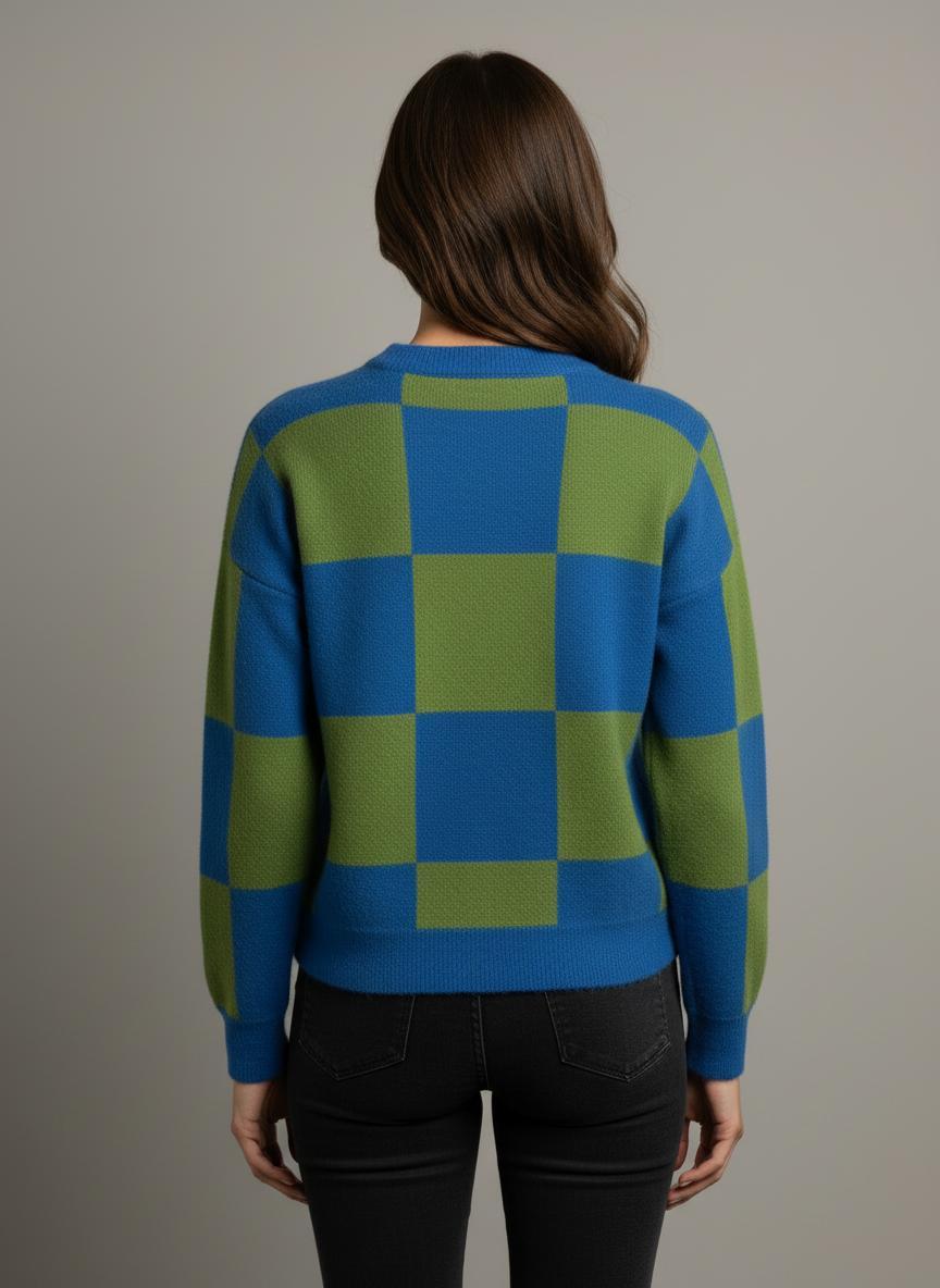 FRNCH - Aurora Check Sweater - Sz M