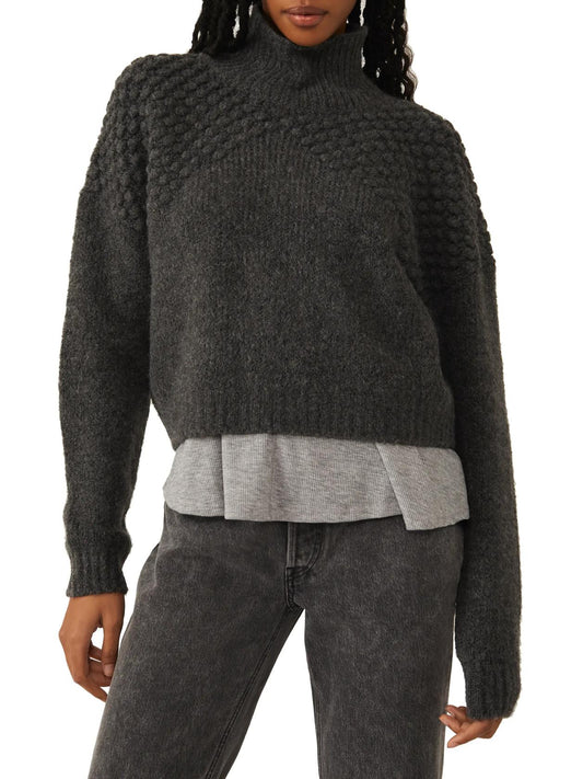 Free People - Bradley Long Sleeve Pull-Over Turtleneck Sweater - Sz XL