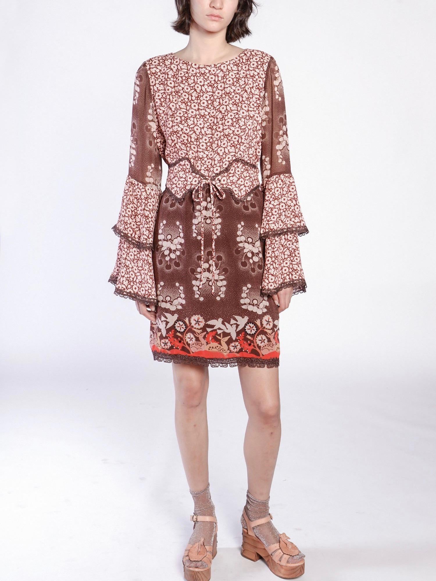Anna Sui - Daisy Delights Silk Blend Dress - Sz 6