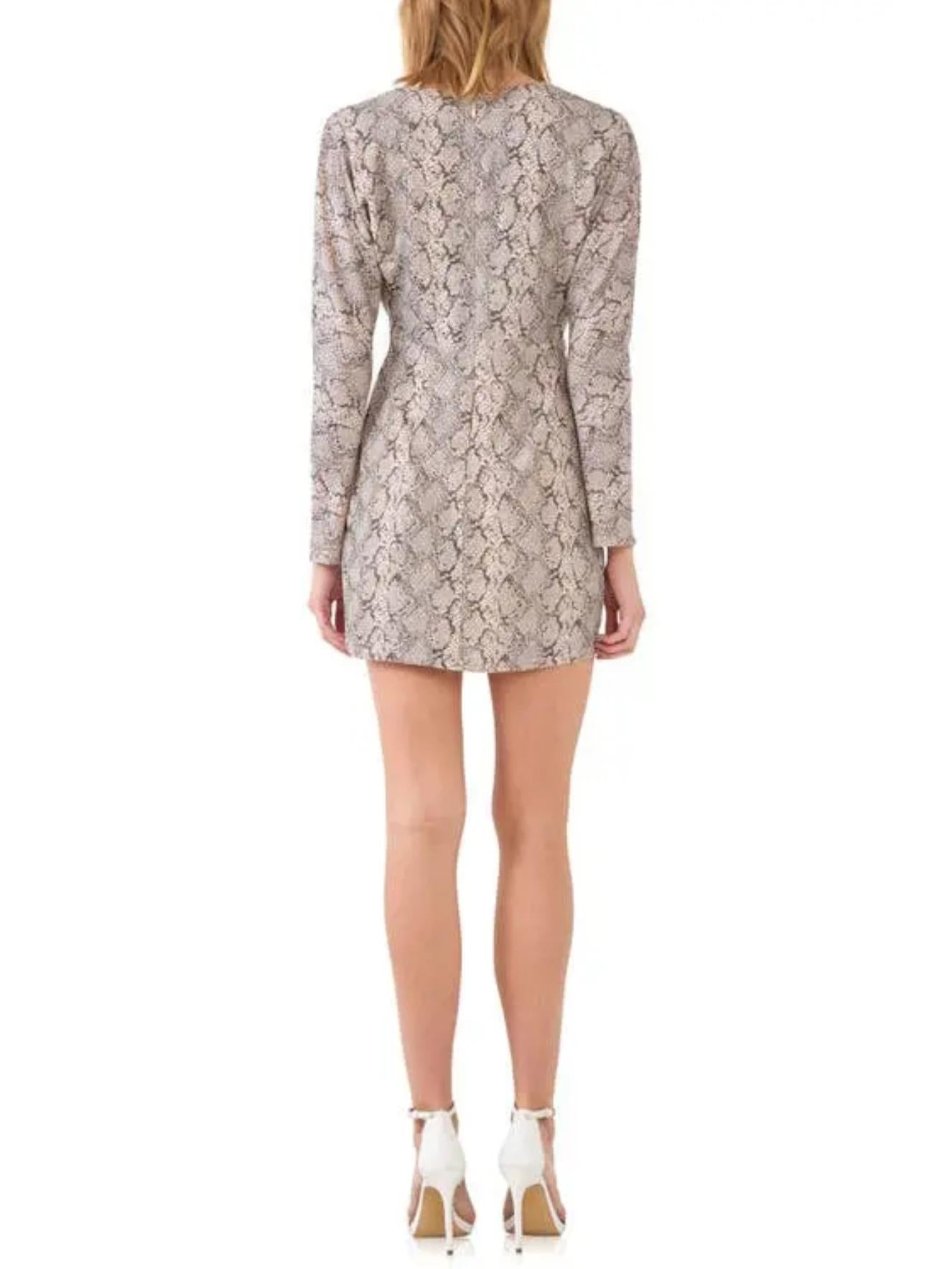Endless Rose - Iridescent Sparkle Snakeskin Print Mini Dress - Sz XS