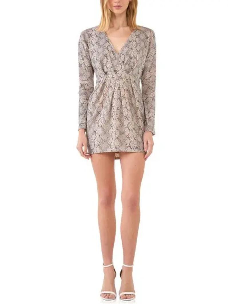 Endless Rose - Iridescent Sparkle Snakeskin Print Mini Dress - Sz XS