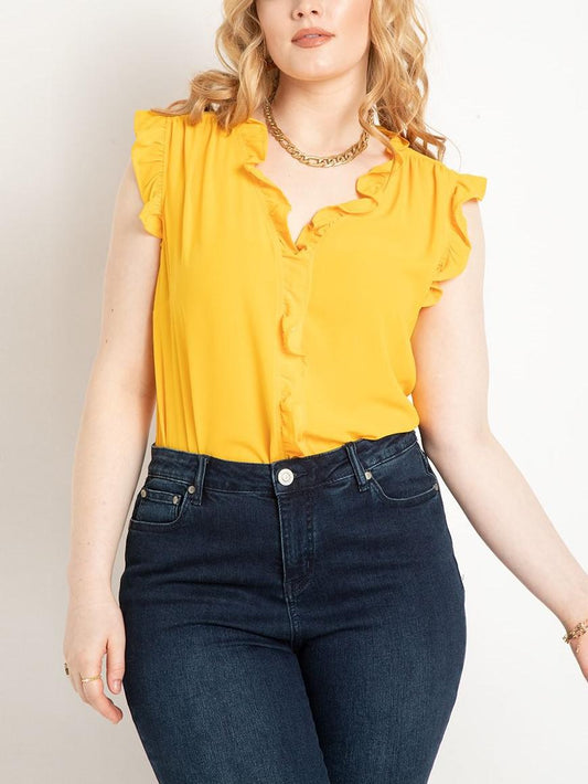 Eloquii - Ruffle Placket Blouse - Sz 18W