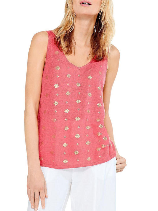 NIC+ZOE - Scoop-Neck Linen Blend Tank Top - Sz XL