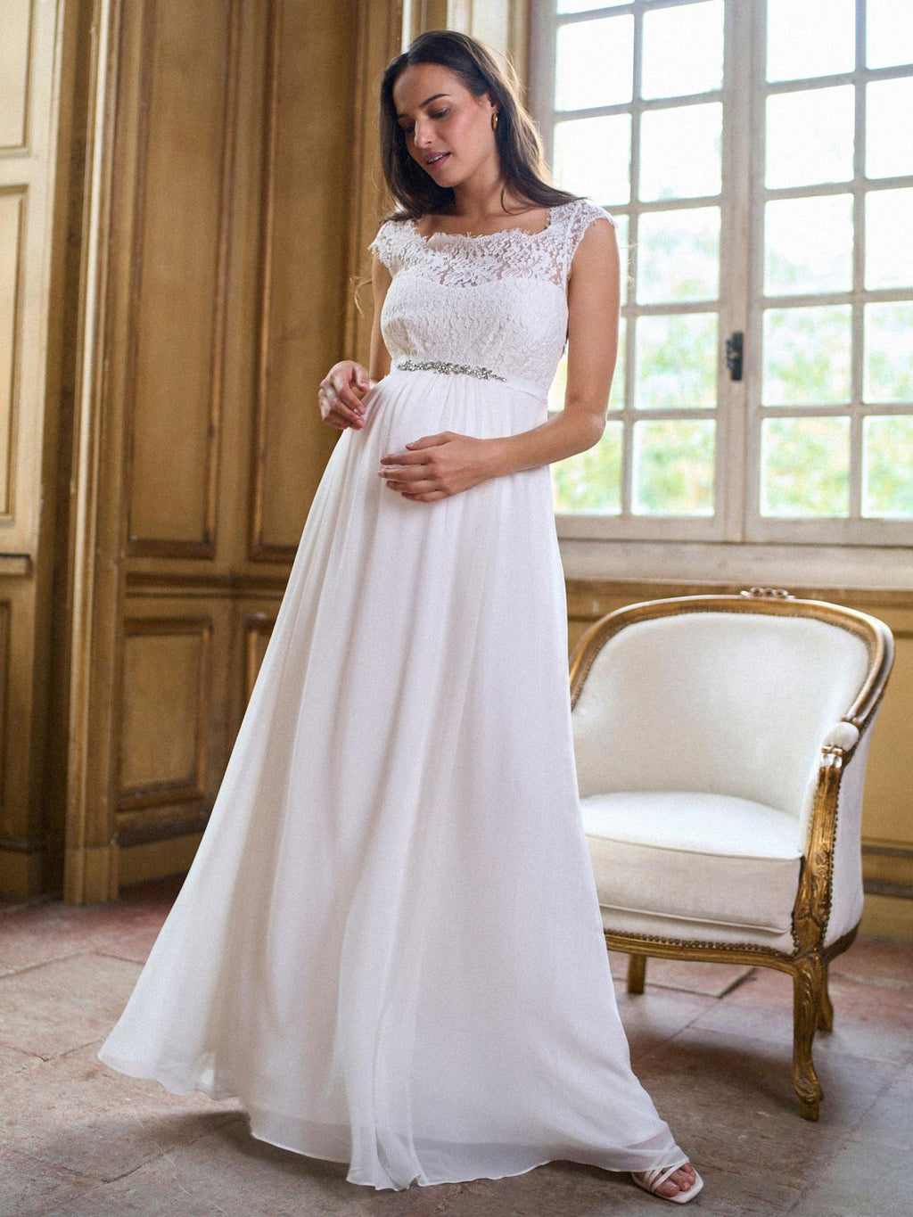 Seraphine - Angelika 2 Silk Lace Bodice Maternity Wedding Gown