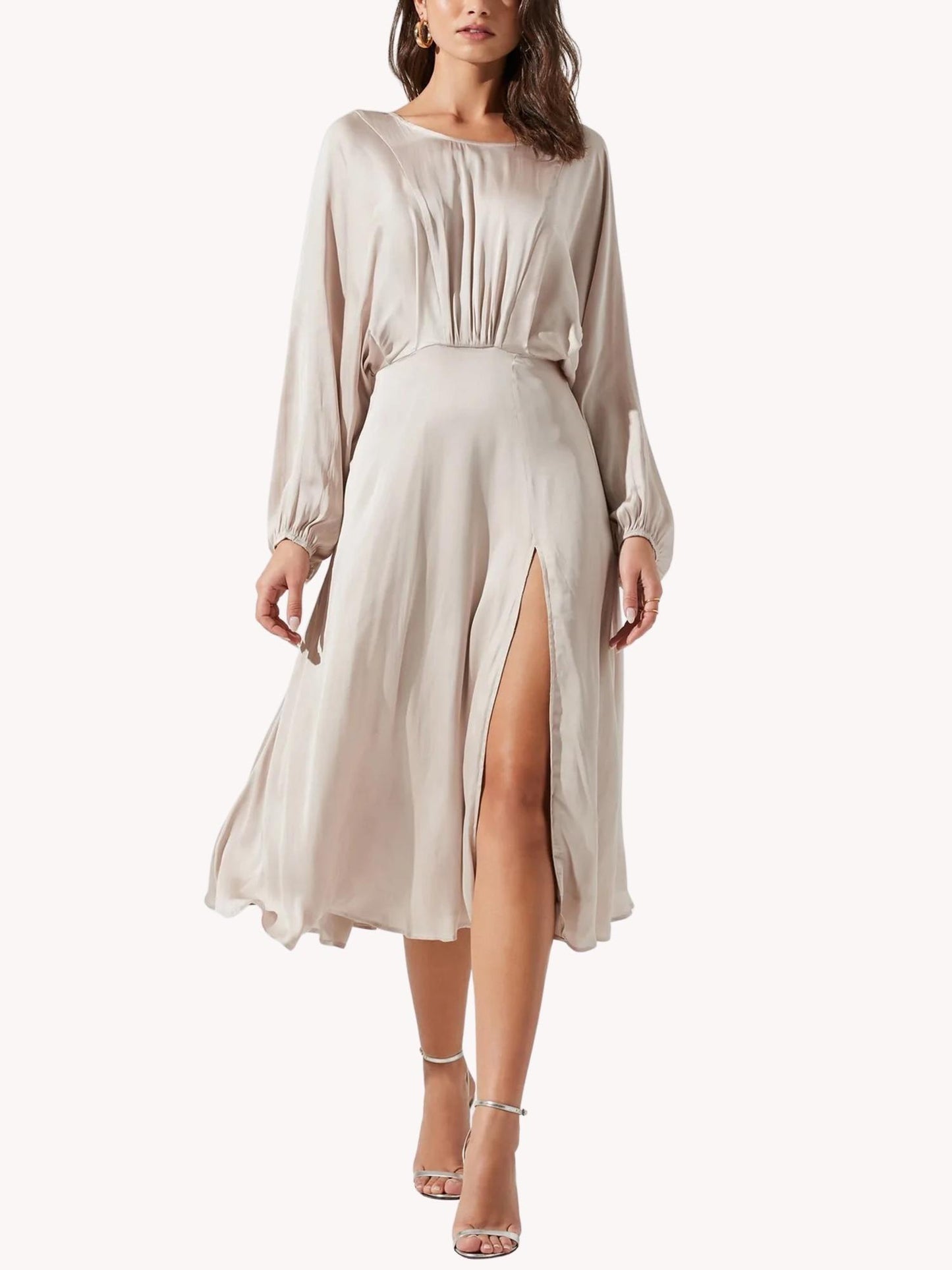 ASTR the Label - Marin Side Slit Midi Dress - Sz L