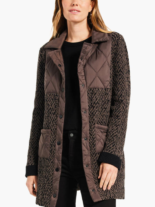NIC+ZOE - Quilted Long Sleeve Knit Coat - Sz M